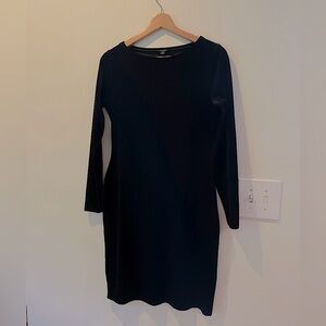 J Crew Black Velvet Dress With Long Sleeves XS